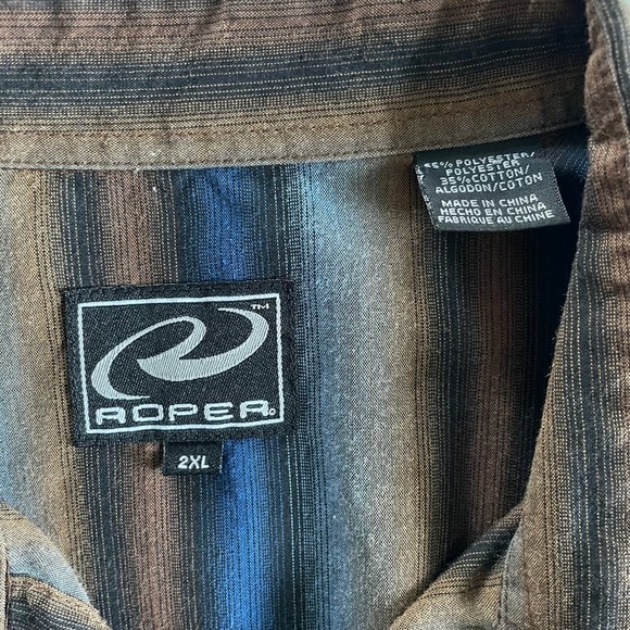 Roper Other - Roper Western Pearl Snap Shirt Mens Stripe Cowboy Long Sleeve Big & Tall‎